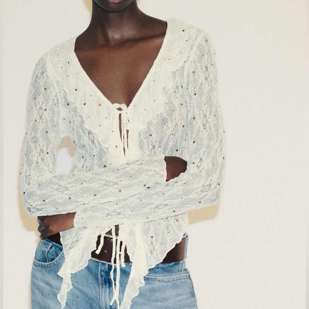 Studded lace Zara top
